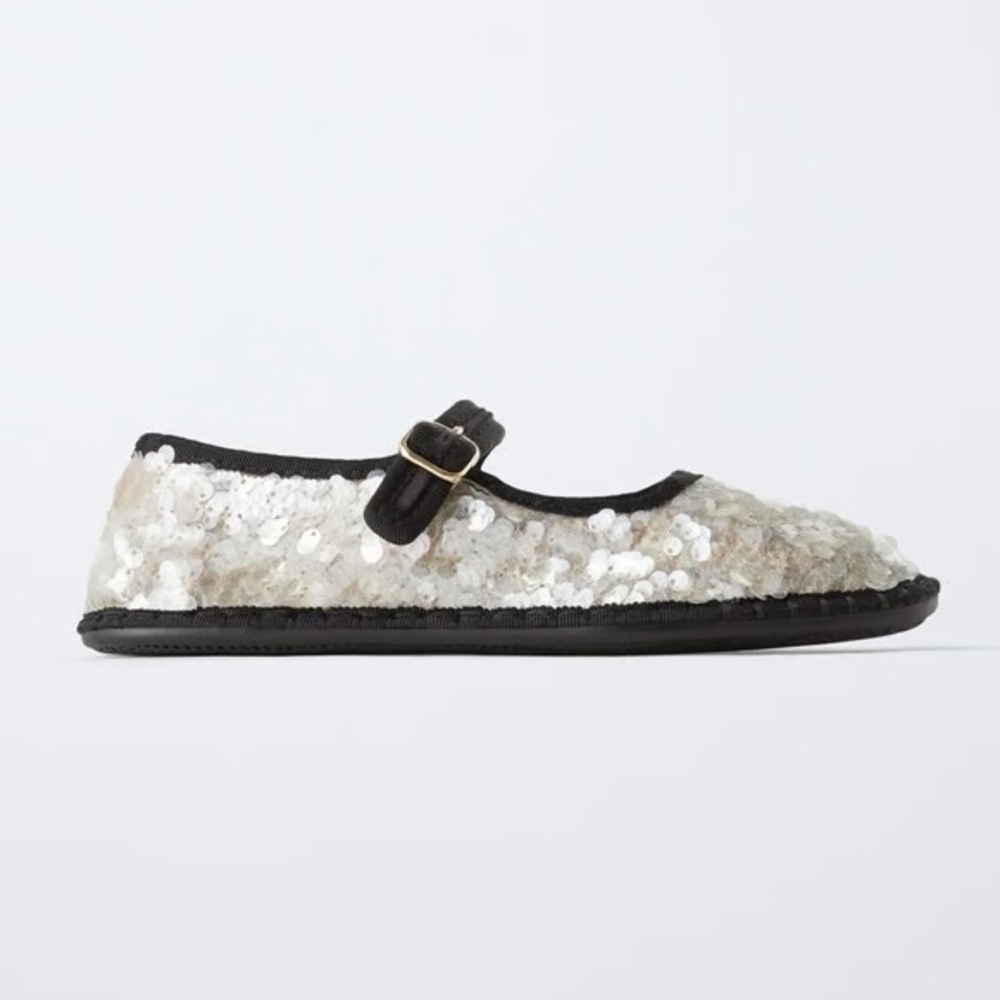 Zara sequin ballet flats